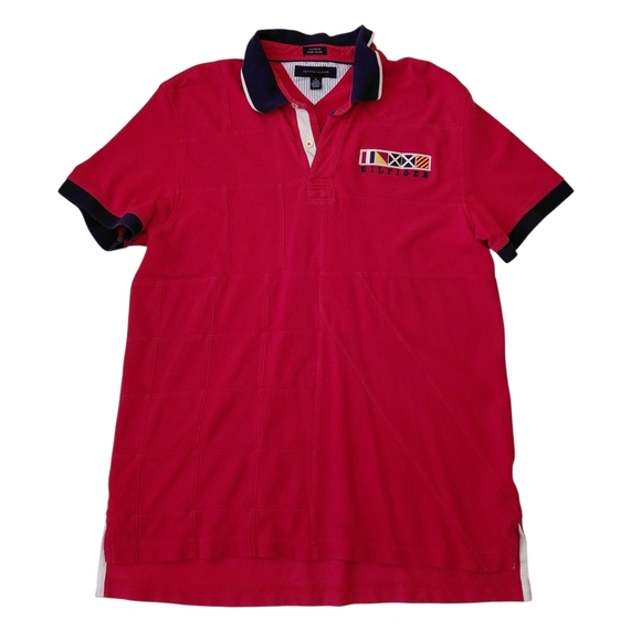 Tommy Hilfiger Red Polo with Navy Accents - Picture 1 of 8